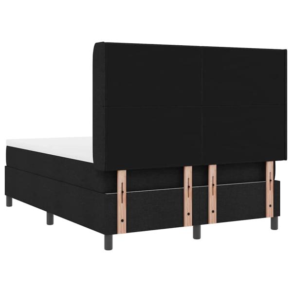 LED Boxspringbett mit Matratze Schwarz 140x200 cm Stoff