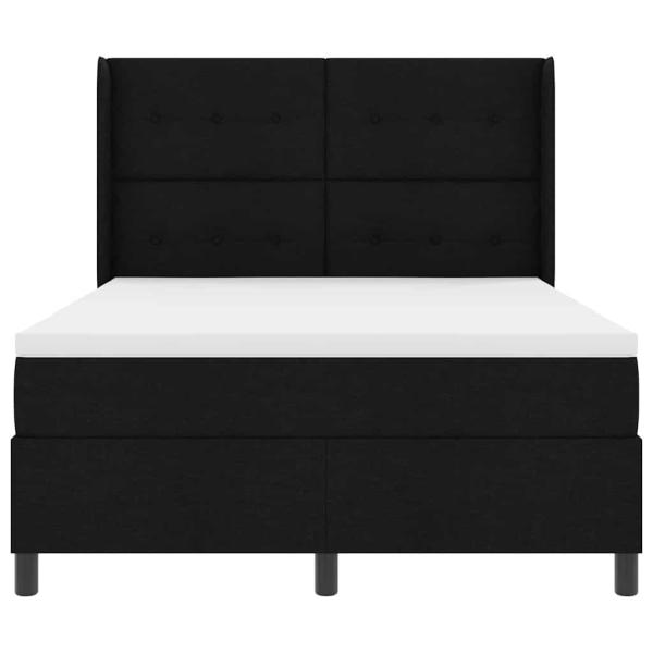 LED Boxspringbett mit Matratze Schwarz 140x200 cm Stoff