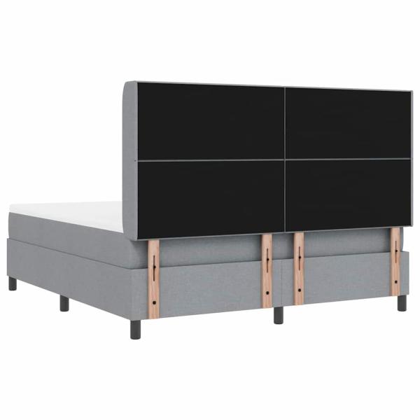 LED Boxspringbett mit Matratze Hellgrau 180x200 cm Stoff
