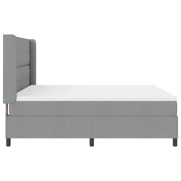 LED Boxspringbett mit Matratze Hellgrau 180x200 cm Stoff