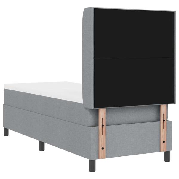 LED Boxspringbett mit Matratze Hellgrau 80x200 cm Stoff