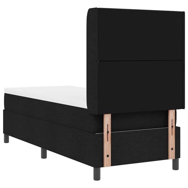 LED Boxspringbett mit Matratze Schwarz 80x200 cm Stoff