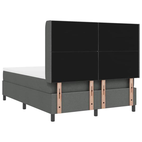 LED Boxspringbett mit Matratze Dunkelgrau 160x200 cm Stoff