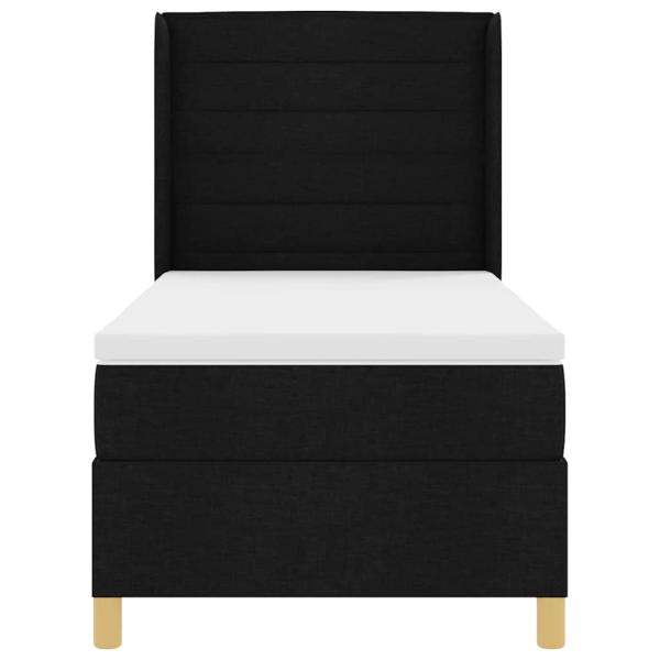 LED Boxspringbett mit Matratze Schwarz 100x200 cm Stoff