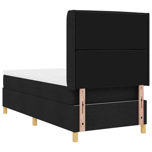 LED Boxspringbett mit Matratze Schwarz 100x200 cm Stoff