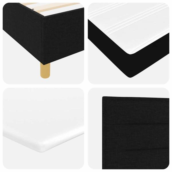 ARDEBO.de - LED Boxspringbett mit Matratze Schwarz 140x200 cm Stoff