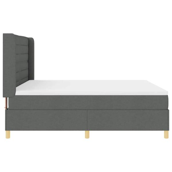 LED Boxspringbett mit Matratze Dunkelgrau 180x200 cm Stoff