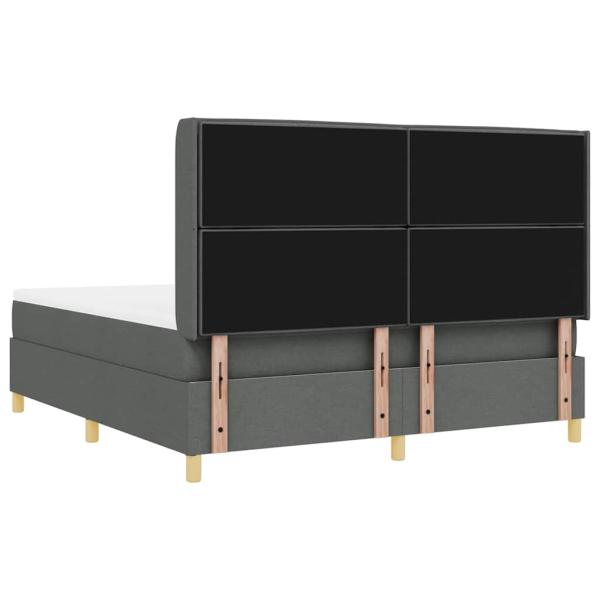 LED Boxspringbett mit Matratze Dunkelgrau 180x200 cm Stoff