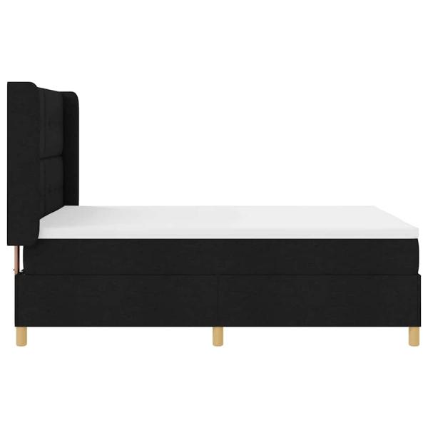 LED Boxspringbett mit Matratze Schwarz 140x200 cm Stoff