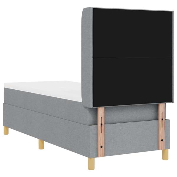 LED Boxspringbett mit Matratze Hellgrau 80x200 cm Stoff