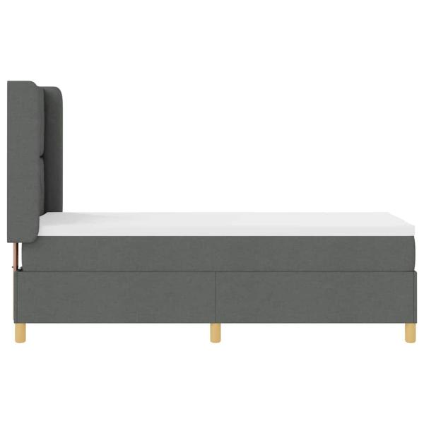 LED Boxspringbett mit Matratze Dunkelgrau 80x200 cm Stoff