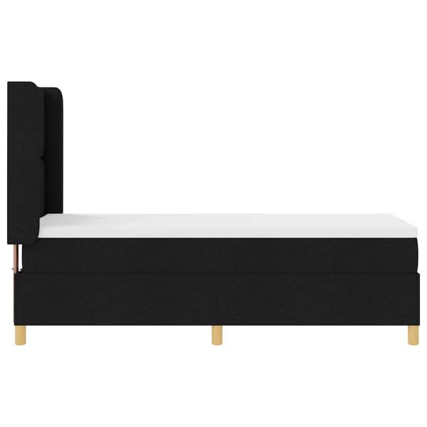 LED Boxspringbett mit Matratze Schwarz 80x200 cm Stoff