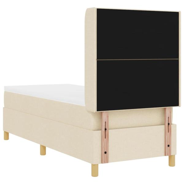 LED Boxspringbett mit Matratze Creme 80x200 cm Stoff