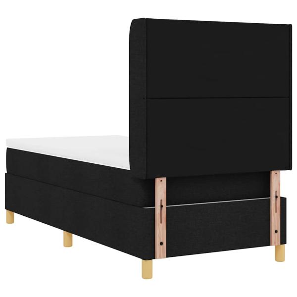 Boxspringbett mit LED-Lichtleisten Schwarz 100 x 200 cm Stoff
