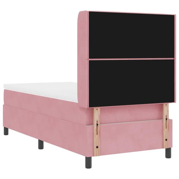 LED Boxspringbett mit Matratze Rosa 90x190 cm Samt