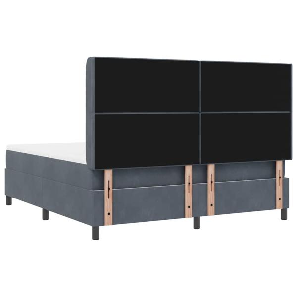 LED Boxspringbett mit Matratze Dunkelgrau 180x200 cm Samt
