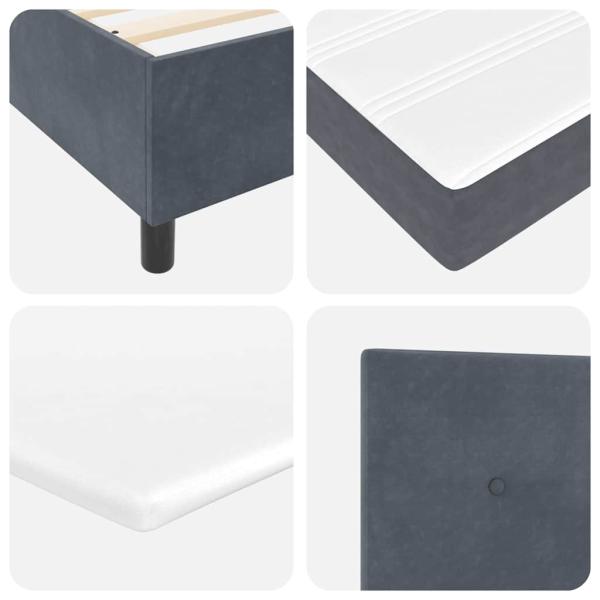 LED Boxspringbett mit Matratze Dunkelgrau 80x200 cm Samt