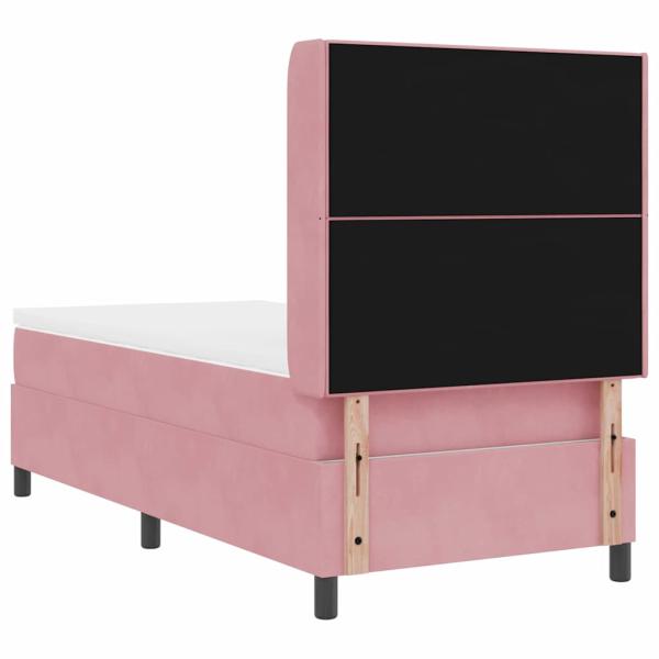 LED Boxspringbett mit Matratze Rosa 90x200 cm Samt