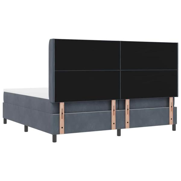 LED Boxspringbett mit Matratze Dunkelgrau 200x200 cm Samt