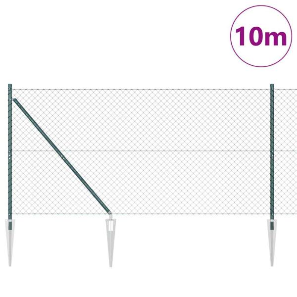 Drahtzaun mit 7 Spike-Posts 1,4x10 m verzinkter Stahl