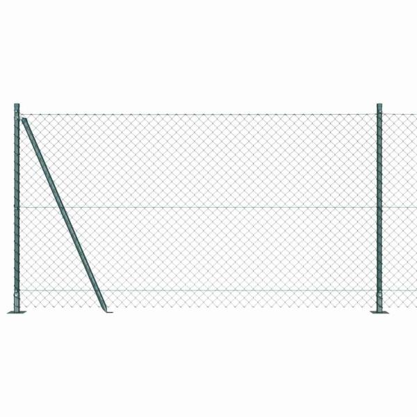 ARDEBO.de - Kettenzaun mit 7 Flanschpfosten 1,2x10 m Verzinkter Stahl