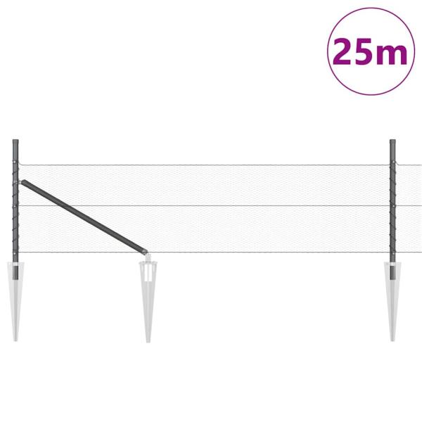 Sechseckzaun Grau 0,8x25 m Stahl
