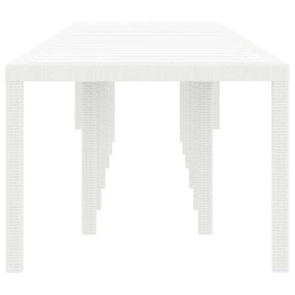 Gartentisch Weiß 400x100x73 cm Poly Rattan