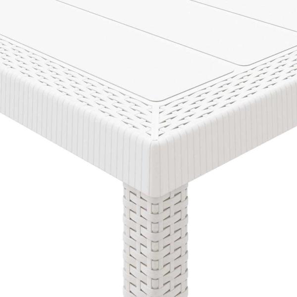 17-teiliges Garten-Ess-Set mit Kissen Weiß Poly-Rattan