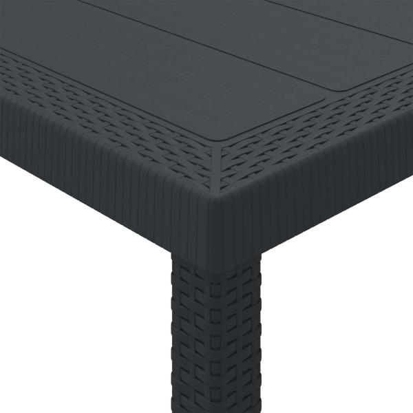 9-tlg. Garten-Essgruppe mit Kissen Anthrazit Poly Rattan