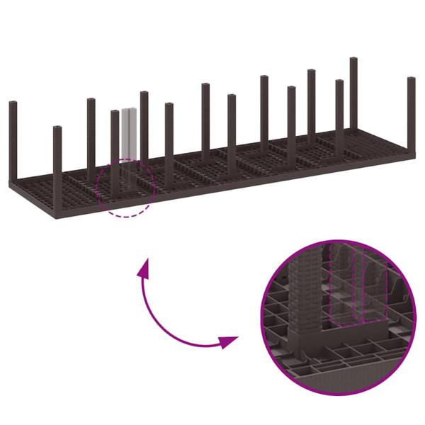 Garten Essset Set von 5 Braun und cremeweiß Rattan Groß