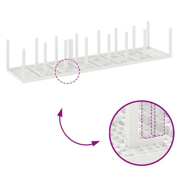 15-teilige Garten Essgruppe mit Kissen Weiß Poly Rattan