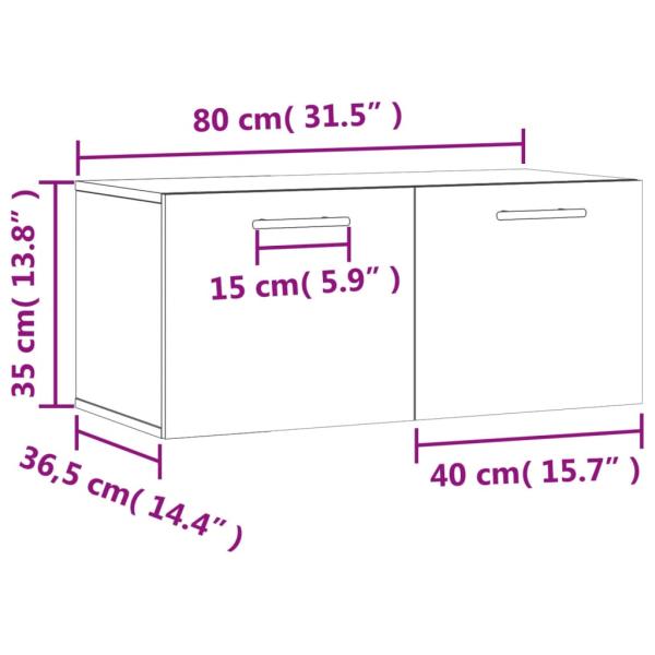 Wandschrank Sonoma-Eiche 80x36,5x35 cm Holzwerkstoff