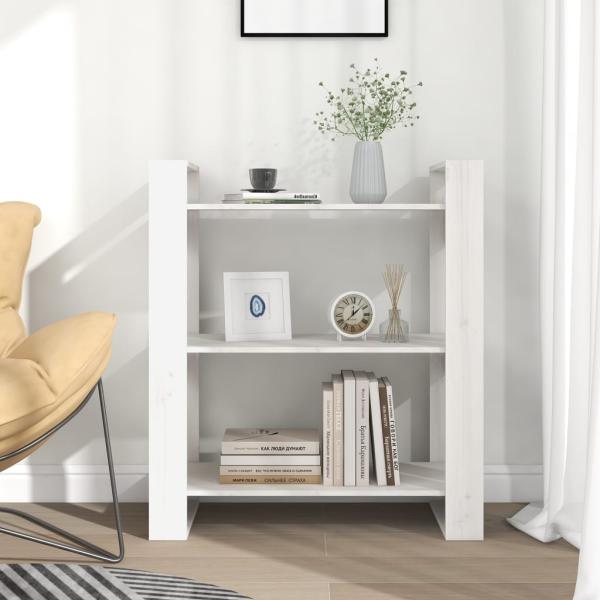 Bücherregal/Raumteiler Weiß 80x35x91 cm Massivholz Kiefer