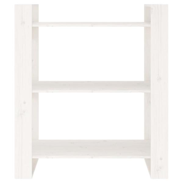 Bücherregal/Raumteiler Weiß 80x35x91 cm Massivholz Kiefer