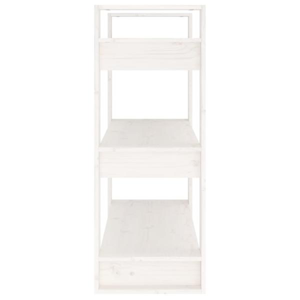 Bücherregal/Raumteiler Weiß 80x35x91 cm Massivholz Kiefer