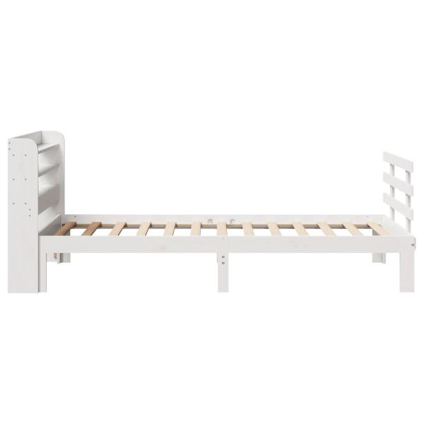 Bettgestell mit Kopfteil ohne Matratze Weiß 90x200 cm