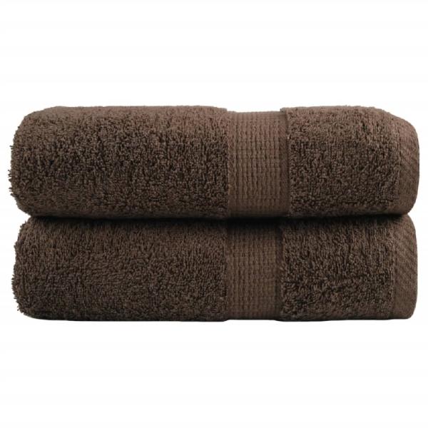 ARDEBO.de - Premium-Gästetücher SOLUND 2 Stk. Braun 30x50 cm 600 g/m²