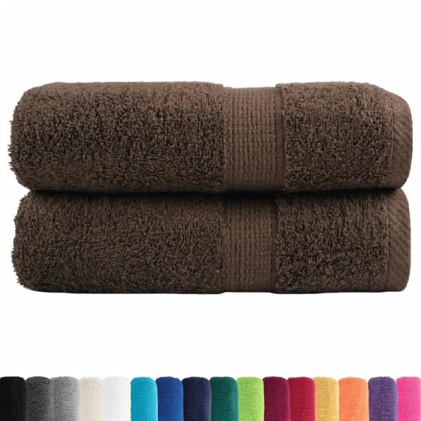 Premium-Gästetücher SOLUND 2 Stk. Braun 30x50 cm 600 g/m²