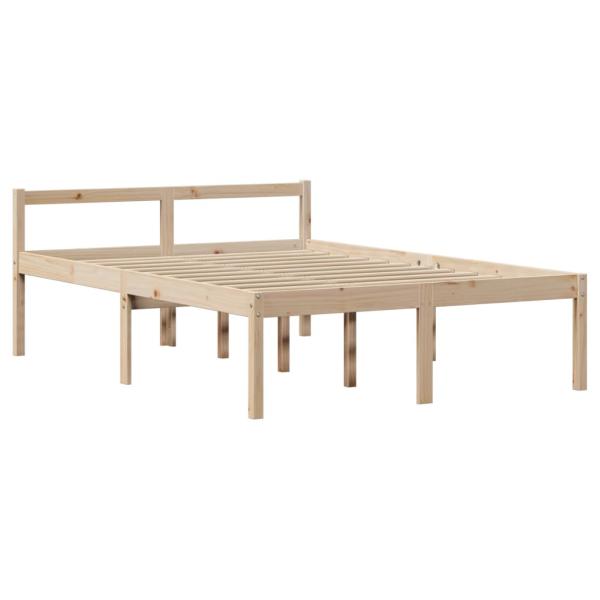 ARDEBO.de - Seniorenbett mit Kopfteil 120x190 cm Massivholz Kiefer