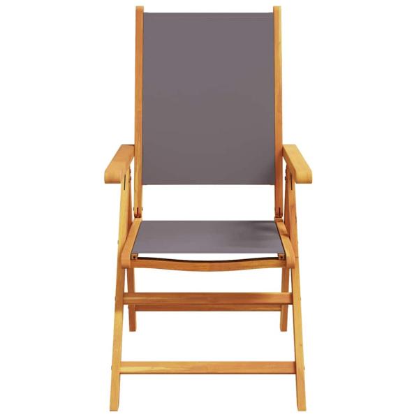 7-teiliges Garten-Essset Anthrazit aus massivem Akazienholz