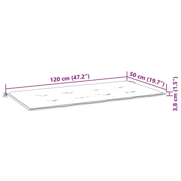 Gartenbankkissen Rosa 120x50x4 cm Oxford-Stoff