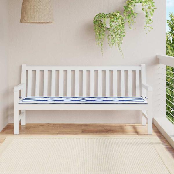 ARDEBO.de - Gartenbank-Auflage Blau Weiß Gestreift 180x50x4cm Oxford-Gewebe