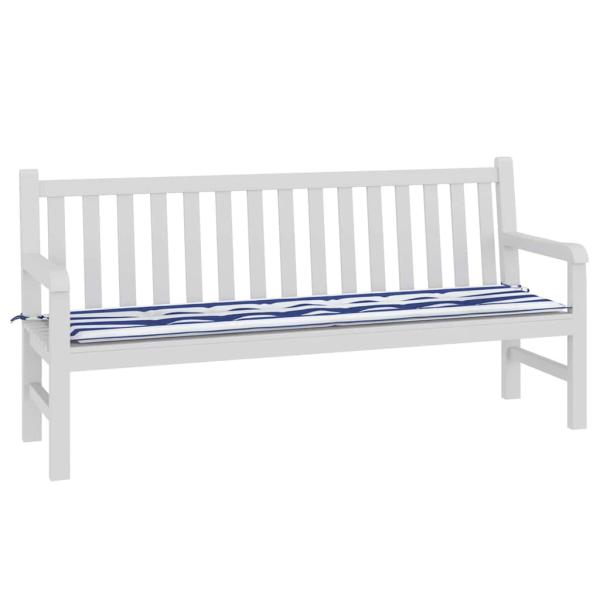 Gartenbank-Auflage Blau Weiß Gestreift 180x50x4cm Oxford-Gewebe