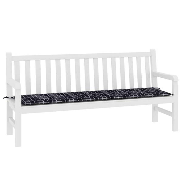 Gartenbank-Auflage Schwarz Karomuster 180x50x4 cm Oxford-Gewebe