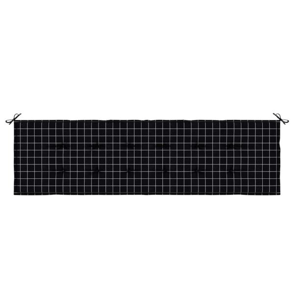 Gartenbank-Auflage Schwarz Karomuster 180x50x4 cm Oxford-Gewebe