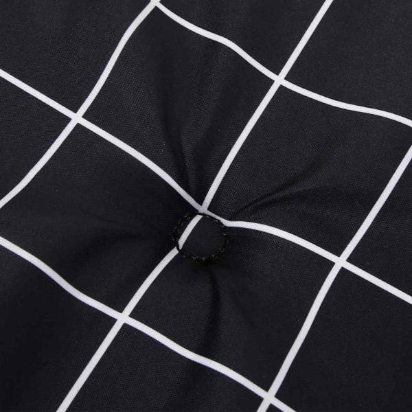 Gartenbank-Auflage Schwarz Karomuster 180x50x4 cm Oxford-Gewebe