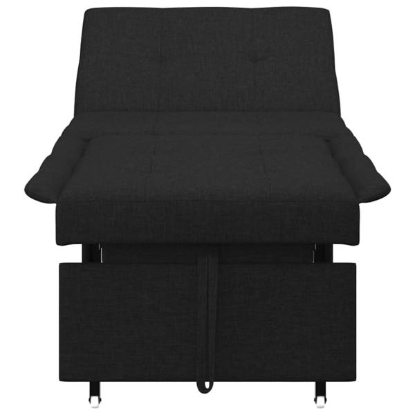 Schlafsofa 3-in-1 Ausziehdesign Schwarzer Stoff