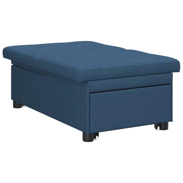 Schlafsofa 3-in-1 Ausziehbares Design Blau Stoff