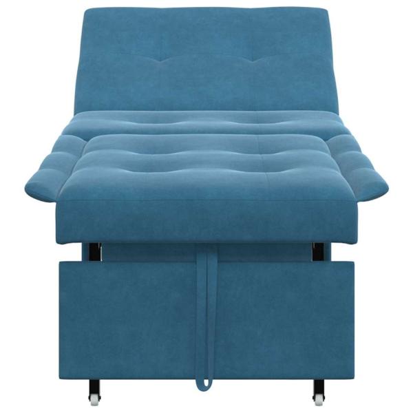 Schlafsofa 3-in-1 Ausziehbares Design Blau Samt