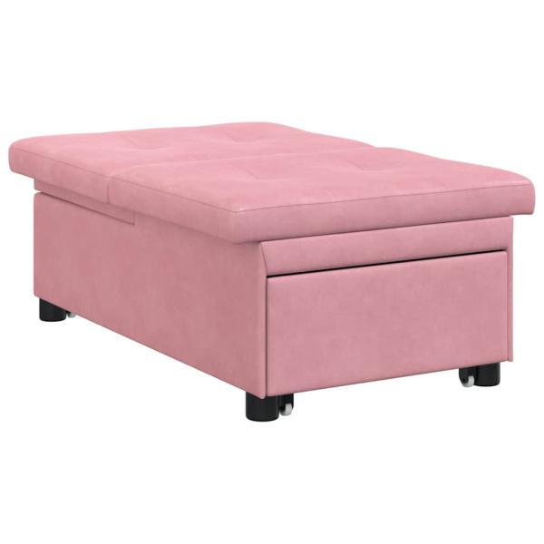 Sofa Bett 3-in-1 Ausziehbares Design Rosa Velours